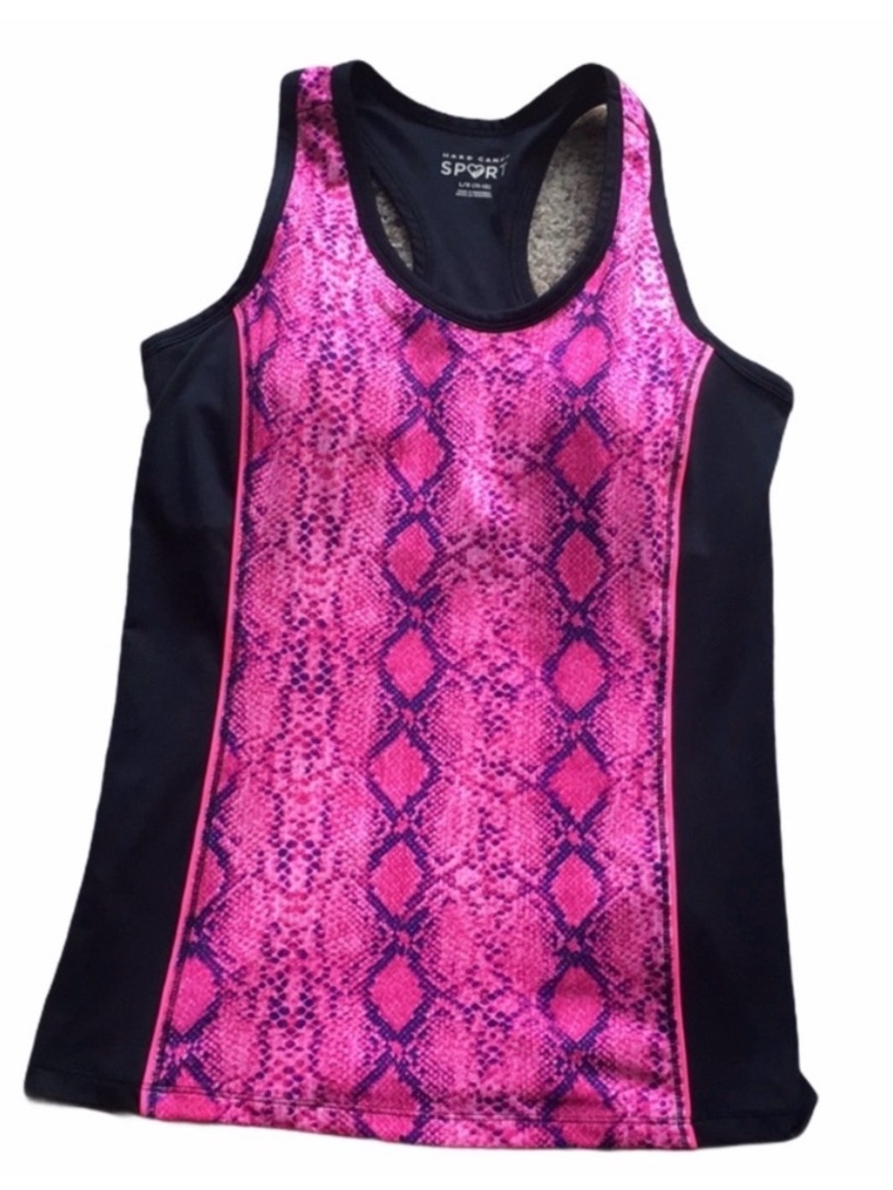 Hard Candy Pink Snake-Print Racerback Tank size Large